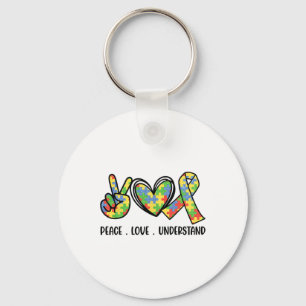 Accept Love Understand Autism Awareness Men Women Key Ring
