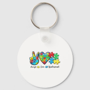 Accept Love Understand Autism Awareness Men Women  Key Ring