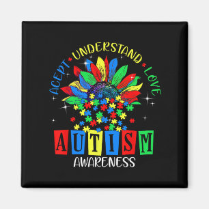 Accept Love Understand Autism Awareness Peace Love Magnet