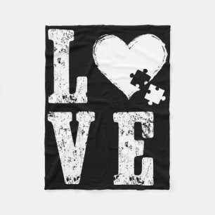 Accept Love Understand Autism Support Funny Autism Fleece Blanket