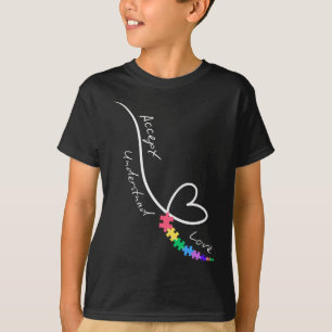 Accept Love Understand Autism Support Funny Autism T-Shirt