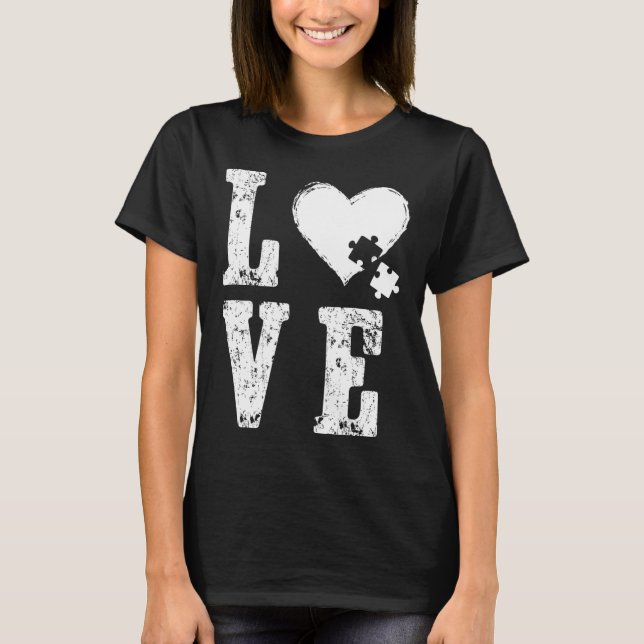 Accept Love Understand Autism Support Funny Autism T-Shirt (Front)