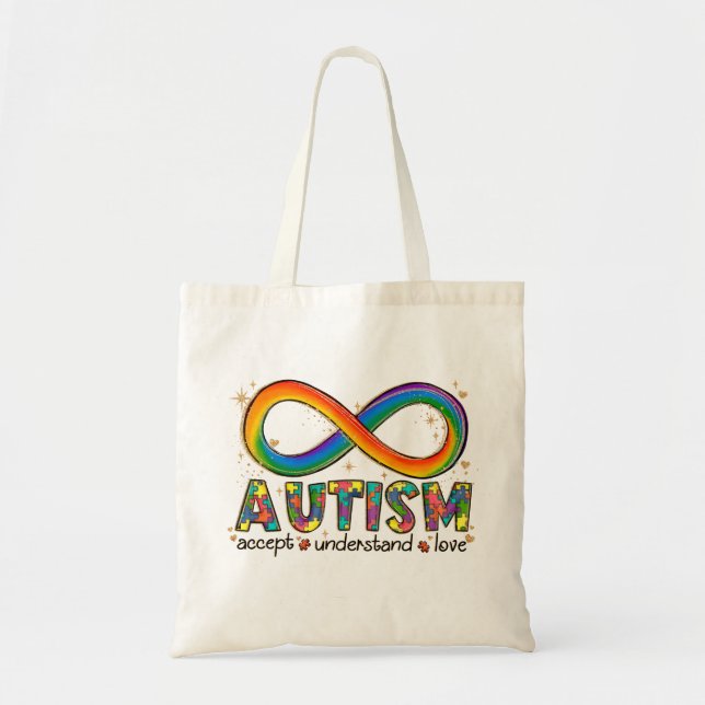 Accept Love Understand - Infinity Autism Awareness Tote Bag (Front)