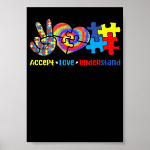 Accept Love Understand Puzzle Autism Awareness Mon Poster