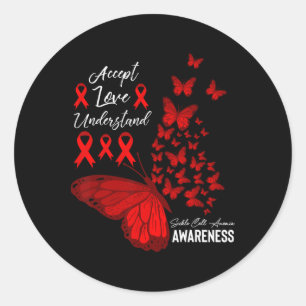 Accept Love Understand Sickle Cell Anemia Awarenes Classic Round Sticker