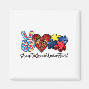 Accept Love Understandpeace Love Autism Awareness  Magnet