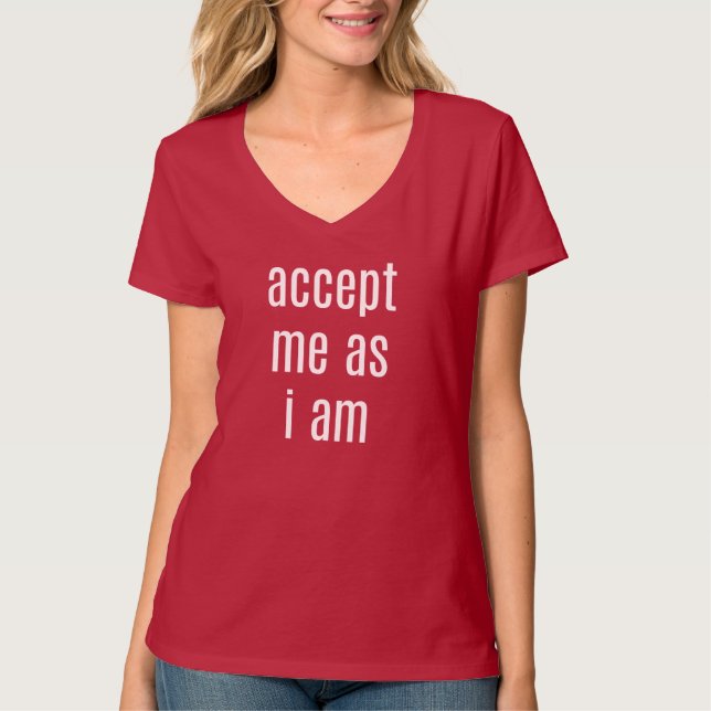 Accept Me As I Am Women's Basic V-Neck T-Shirt (Front)