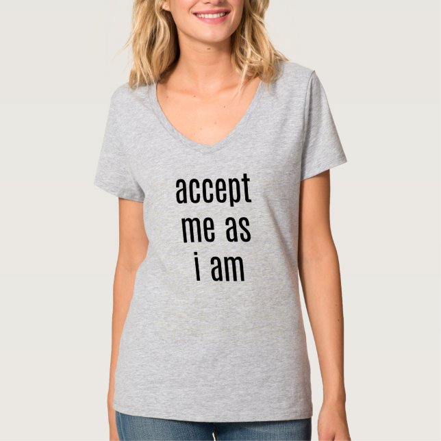 Accept Me As I Am Women's Basic V-Neck T-Shirt (Front)