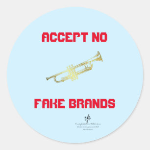 Accept No Fake Brands Pale Sky Blue Anti-ISO Tpt. Classic Round Sticker