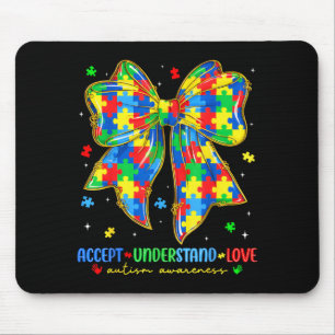 Accept Puzzle Coquette Autism Awareness Women Men Mouse Pad