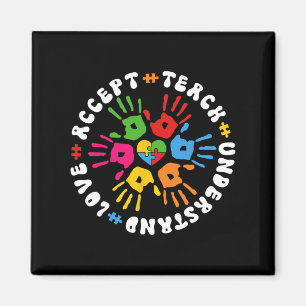 Accept Teach Understand Love April Autism Awarenes Magnet