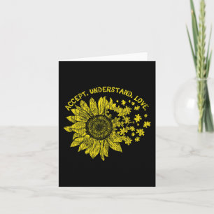 Accept Understand Autistic Kids Support Autism Awa Card