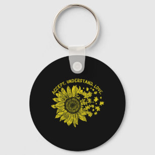 Accept Understand Autistic Kids Support Autism Awa Key Ring