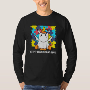 Accept Understand Love Asd Rainbow Flower Autism A T-Shirt