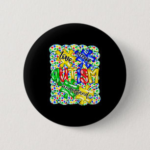 Accept understand love autism awareness 6 cm round badge