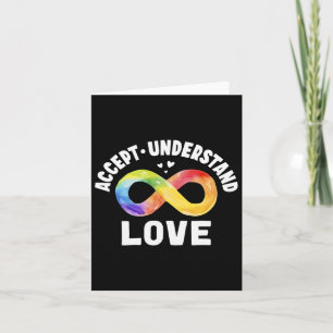 Accept Understand Love Autism Awareness Asd Card