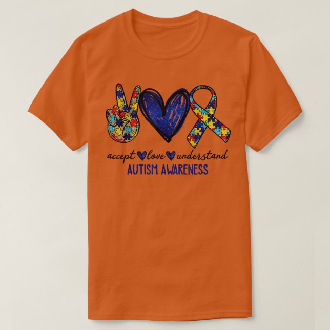 Accept Understand Love Autism Awareness  Autism Mo T-Shirt (Design Front)