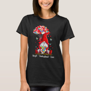Accept Understand Love Autism Awareness Gnome Vale T-Shirt