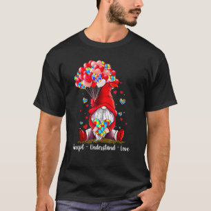 Accept Understand Love Autism Awareness Gnome Vale T-Shirt