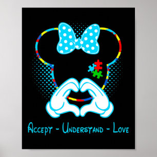Accept Understand Love Autism Awareness - Mouse Au Poster