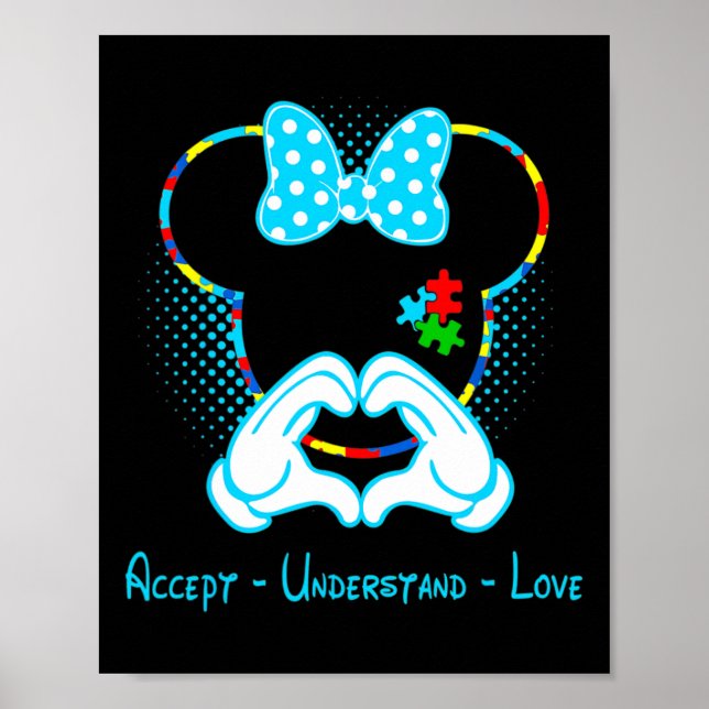 Accept Understand Love Autism Awareness - Mouse Au Poster (Front)