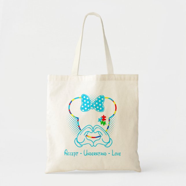 Accept Understand Love Autism Awareness - Mouse Au Tote Bag (Front)
