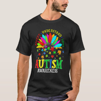 Accept Understand Love Autism Awareness Puzzle Flo T-Shirt