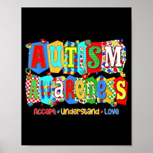 Accept understand love autism awareness puzzle men poster