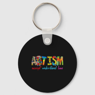 Accept Understand Love Autism Awareness Support Fo Key Ring