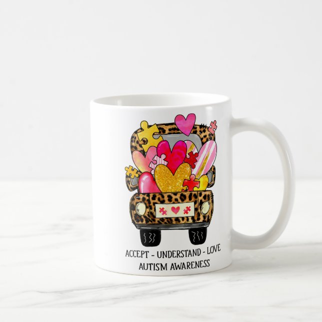 Accept Understand Love Autism Awareness Support Va Coffee Mug (Right)