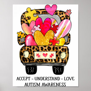 Accept Understand Love Autism Awareness Support Va Poster