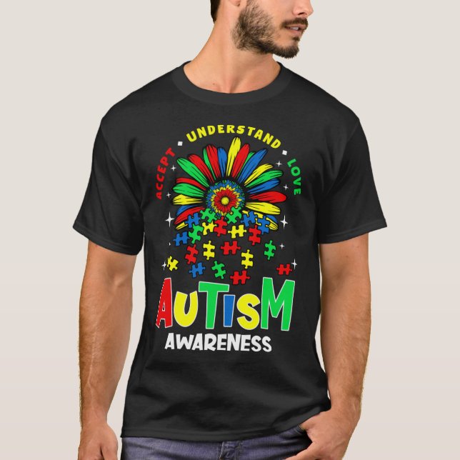 Accept Understand Love Autism Awareness   T-Shirt (Front)