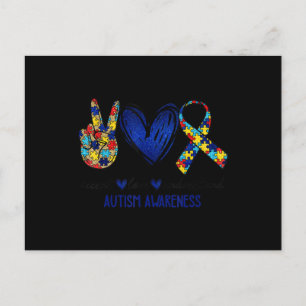 Accept Understand Love Autism Awareness T-Shirt Au Postcard