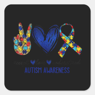 Accept Understand Love Autism Awareness T-Shirt Au Square Sticker