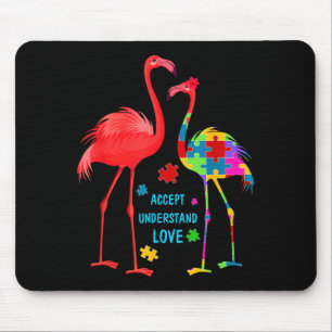 Accept understand love autism flamingo puzzle boys mouse pad