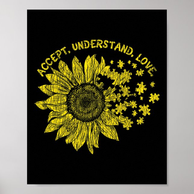 Accept Understand Love Autistic Kids Support Autis Poster (Front)