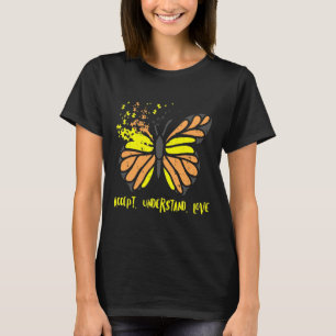 Accept Understand Love Butterfly Autism Awareness T-Shirt