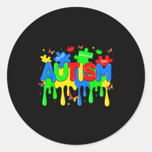 Accept understand love for women teacher autism classic round sticker