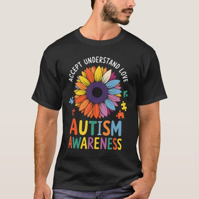 Accept Understand Love Funny Neurodiversity April  T-Shirt (Front)