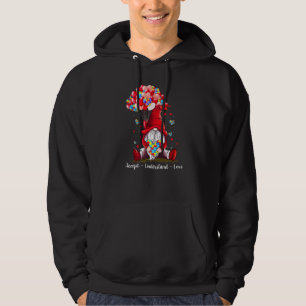 Accept Understand Love Gnome Valentine Autism Awar Hoodie