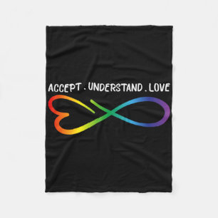 Accept Understand Love Neurodiversity Infinity Aut Fleece Blanket