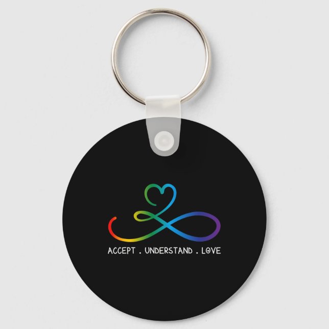 Accept Understand Love Neurodiversity Infinity Aut Key Ring (Front)