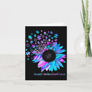 Accept understand love sunflower autism awareness card