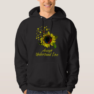 Accept Understand Love Sunflower Autism Awareness Hoodie