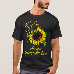 Accept Understand Love Sunflower Autism Awareness T-Shirt
