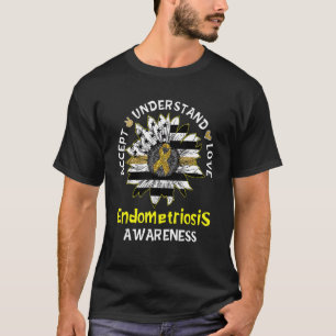 Accept Understand Love Sunflower Endometriosis Awa T-Shirt
