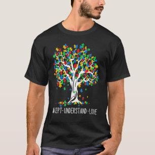 Accept Understand Love Tree Life Autism Awareness T-Shirt
