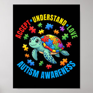 Accept Understand Turtle Men Women Kids Au Poster