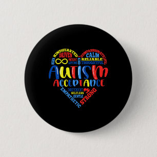 Acceptance Autism Awareness Month Support Puzzle P 6 Cm Round Badge
