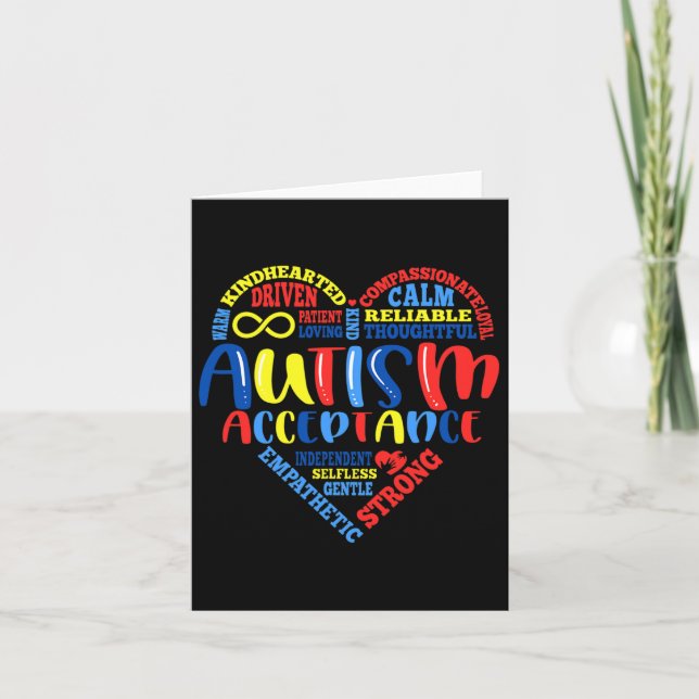 Acceptance Autism Awareness Month Support Puzzle P Card (Front)